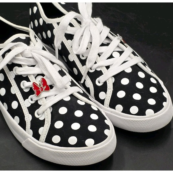 Disney Parks Minnie Mouse Polka Dot Canvas Sneakers Women's Size 8 - Picture 1 of 7